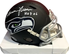 Seattle Seahawks Warren Moon Signed Flat Black Mini Helmet JSA Certified