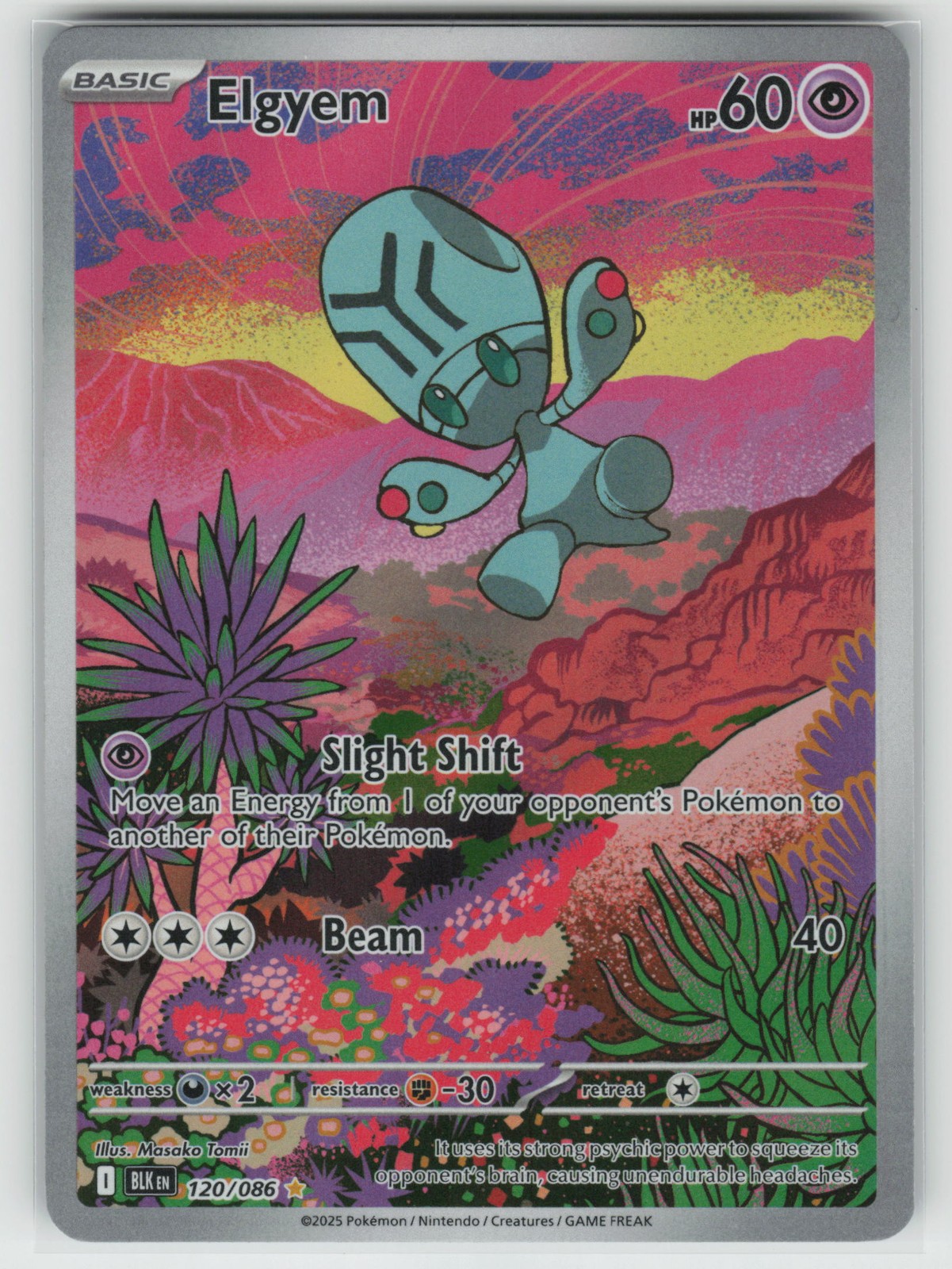 Pokemon Elgyem Illustration Rare SV: Black Bolt 120/086 NM