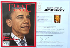 PRESIDENT BARACK OBAMA SIGNED TIME MAGAZINE INAUGURATION 2008 ELECTION BAS a