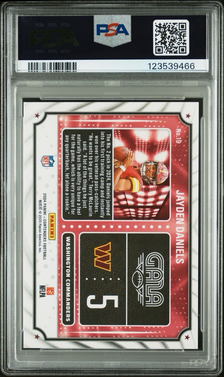 2024 Jayden Daniels Panini Contenders Gala Ticket #19 6/8 Commanders Rookie RC view 3