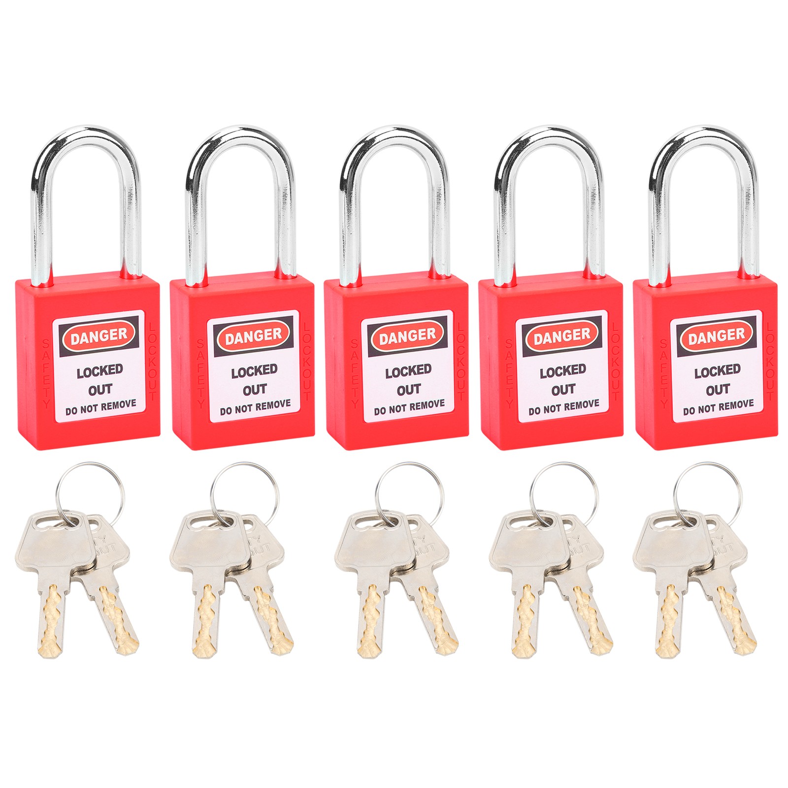 5 Sets 38mm Lockout Lock Insulation LOTO Nylon PA Steel For Nuclear Energy