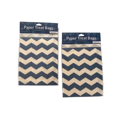 Creative Converting 20ct Navy Blue Chevron Paper Treat Bags 8.75x6.5 071623