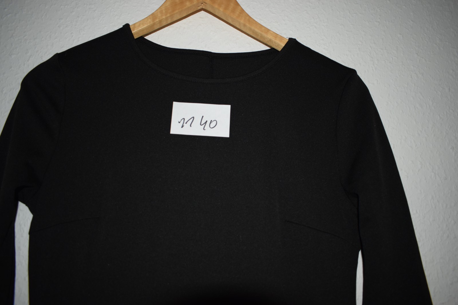 SHEIN Petite Solid Black Skater Dress, Long Sleeve, Size Medium - Excellent Cond image 5