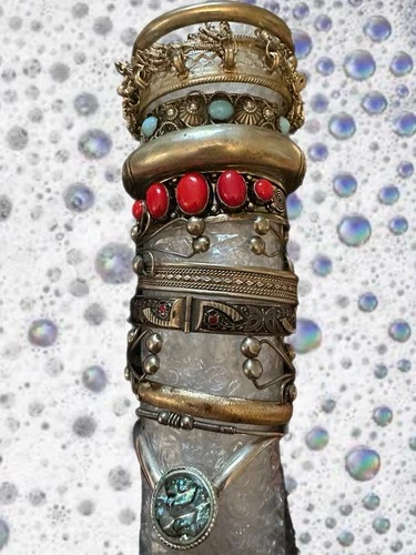 Vintage And Antique Costume Jewelry Lot Bracelets Brutalist Ethnic Indian Unique