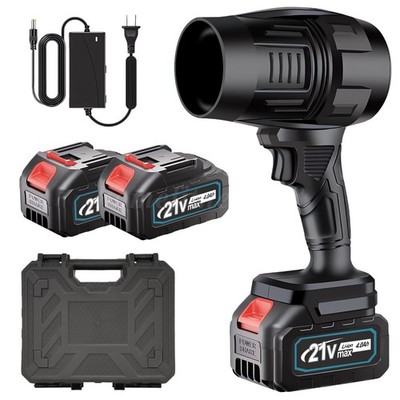 Lightweight Cordless Electric Leaf Blower Jet Fan 2× Batteries Cleaning Drying