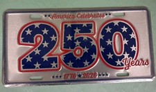 America Celebrates 250 Years 6 X 12 Embossed Aluminum Novelty License Plate Usa