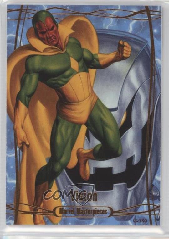 2016 Upper Deck Marvel Masterpieces Legendary Orange 48/99 Vision #66 9js