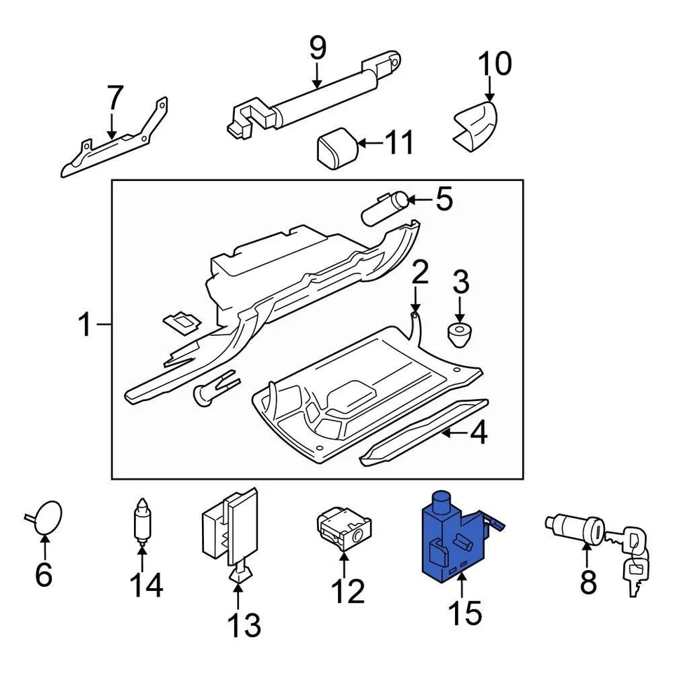 For Volkswagen Touareg 04-10 Volkswagen 1J0947561C Front Glove Box Light Switch Foto 3 de 4