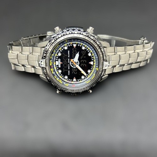 Seiko Prospex H023-0020 Professionnel Digi-Ana Blk SLV Rond Quartz Montre Hommes - Photo 3 sur 10