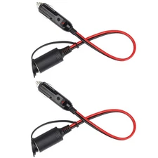 2 Pack 12V Cigarette Lighter Extension Cable 1Ft Male Plug to Female Socket 1...