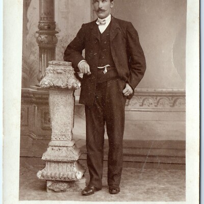 c1900s Rigas, Latvia RPPC Conductor Driver Man Portrait Real Photo Mustache A152