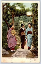 Postcard Japanese Woman Traditional Dress At The Garden Gate Detroit Pub AP6