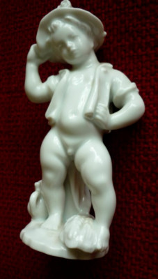 K08 Augarten Wien - 1 Stk. Porzellan Figur Bub Kind Knabe - weiß - Nr. 1514