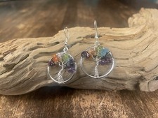tree of life gemstones earrings