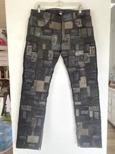 Diesel Mens Black Leather Patchwork Pants - S...