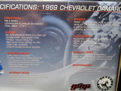 1969 CHEVROLET CAMARO BLUE KINESIS STREET FIGHTER 1:18 GMP G1800313 CHEVY # 0071 - Picture 18 of 23