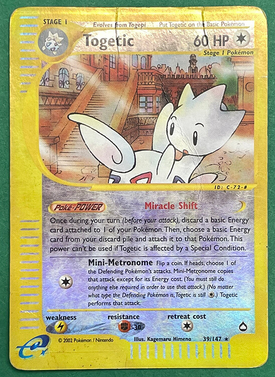 Pokemon Card - Aquapolis 39/147 - TOGETIC (REVERSE holo) *HP*