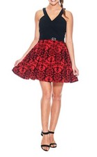 Crystal Doll Juniors' Flocked Fit  Flare Dress MSRP 69 Size 7  1A 77 Blm