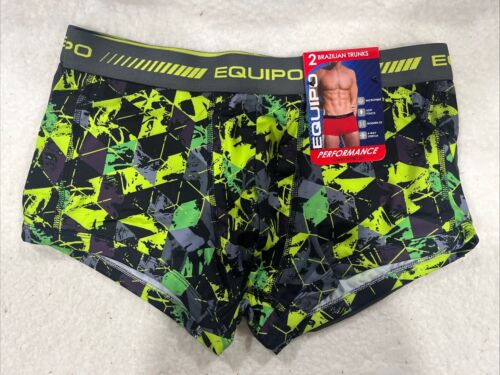 2 Pack Equipo Brazilian TRUNK Brief Underwear Microfiber Stretch Gray mens L