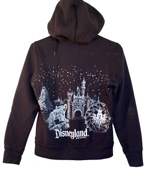 Disneyland Resort Sleeping Beauty Castle Black Double Sided Hoodie  Sweatshirt M