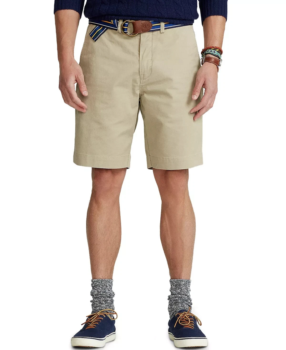 Club Room Mens Adobe Red Big and Tall Flat Front 10in Estate Shorts Khaki 42B
