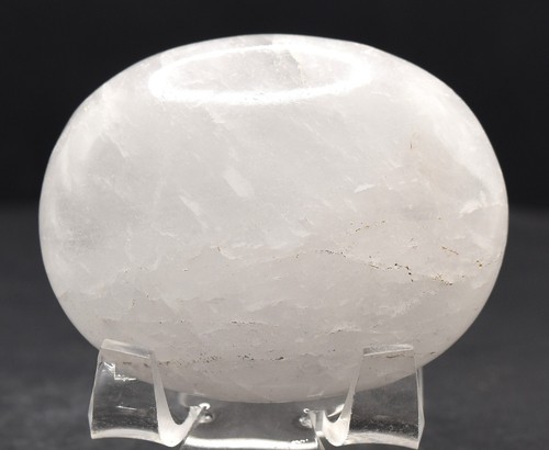 2.3" Clear White Quartz Palm Stone Polished Natural Crystal Mineral India (1PC) - Picture 7 of 8