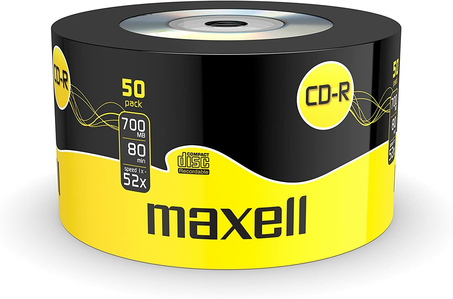 50 Maxell CD-R RECORDABLE CD's CD-R 50 Pack 52x Blank Discs 700MB