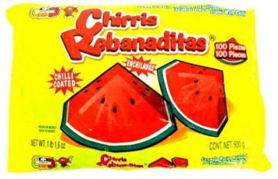 100 Pack Watermelon Flavor Chilli Coated Hard Caramel Candy 0.17 Ounce each