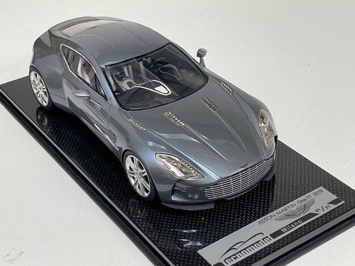 1/18 Tecnomodel Aston Martin One-77 in blu ardesia #01/77 base fibra di carbonio - Foto 7 di 10