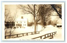 Haverville Massachusetts MA, Winter At Whittier's Birthplace RPPC Photo Postcard