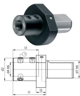 VDI30 DIN69880 Bohrerhalter E1 für Wendeplattenbohrer Werkzeughalter Spannfutter