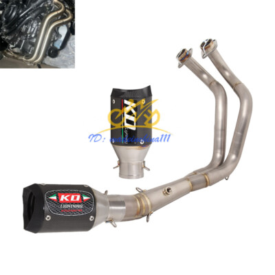 For Yamaha MT07 2014-2025 YZF R7 Exhaust Front Pipe Titanium Muffler Full System