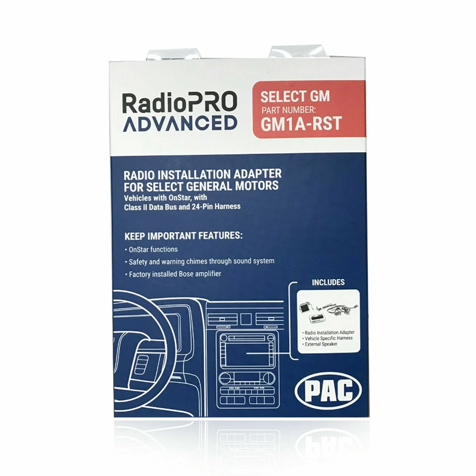 Adaptador de instalación PAC GM1A-RST RadioPRO interfaz volante GM Onstar Foto 3 de 4