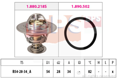 EPS Thermostat Kühlmittel mit Dichtung 82°C für Fiat Tempra S.W. Tipo 900 I