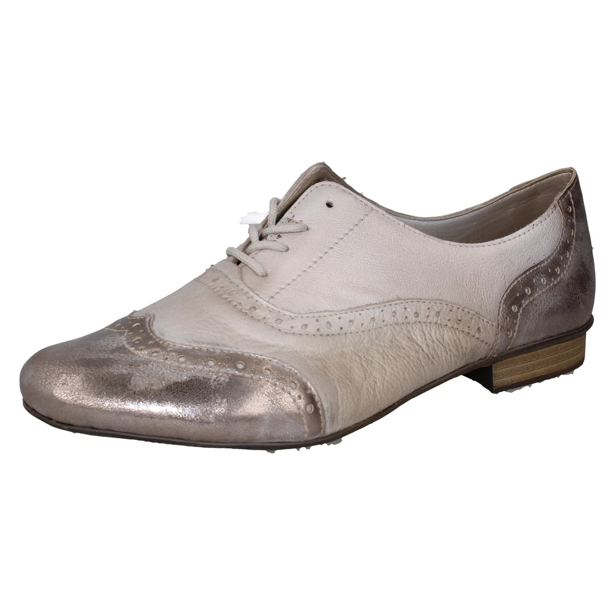 LADIES RIEKER CASUAL BROGUE LACE UP LEATHER SHOES 51933 EX DISPLAY