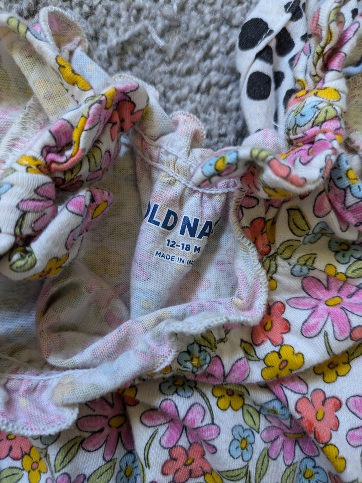 Lot Of 2 Old Navy Baby Girl Summer Rompers Size 1218 Months Floral