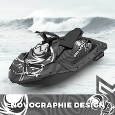 Seadoo Trixx Spark Bombardier 2up + 3up Jet Ski Graphic Decal Vinyl ZIGZAG SKULL