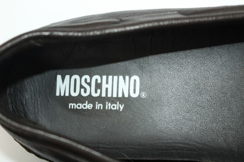 MOSCHINO Zapatos Hombre Talla 8.5 Europa 42 Cuero Negro S9093 - Imagen 4 de 4