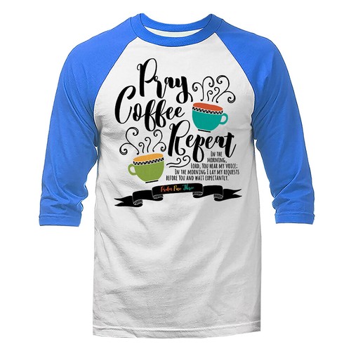 Orar Café Repetir Cristiano Religioso Dios Biblia Iglesia Jesús Mangas 3/4 Raglan - Imagen 5 de 10