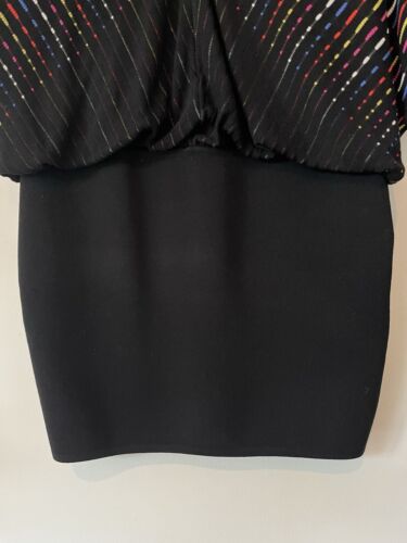 Trina Turk Black Multicolored Rainbow V Neck Dolman Sleeve Knit Dress Small - Picture 4 of 10