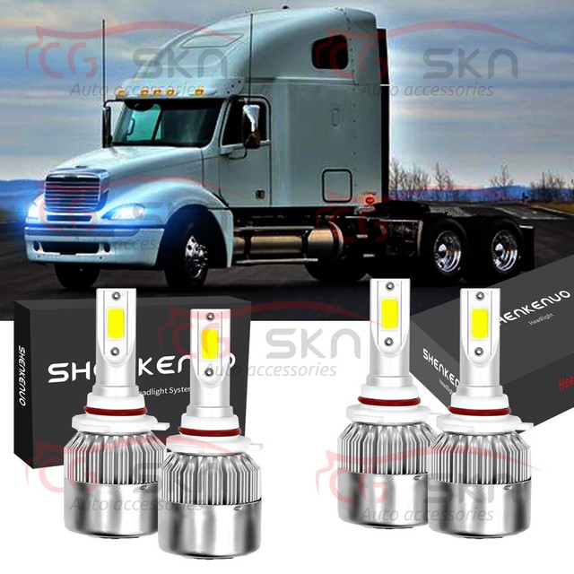 For Freightliner Columbia 20042015 4X LED Headlight Conversion Bulb Kit 8000K eBay