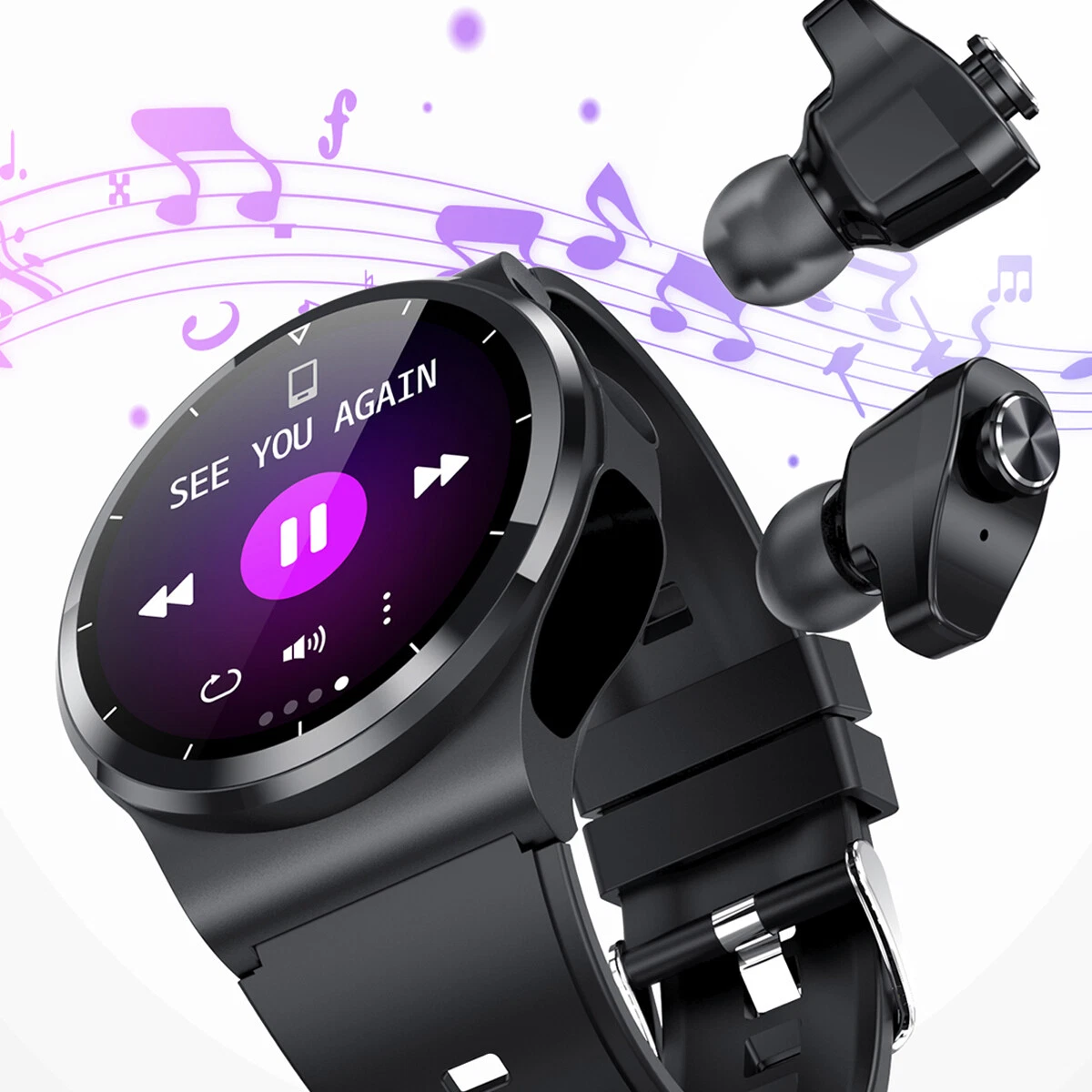 Smart Watch Sports Tracker Waterproof Bluetooth Call+Bluetooth Earbuds