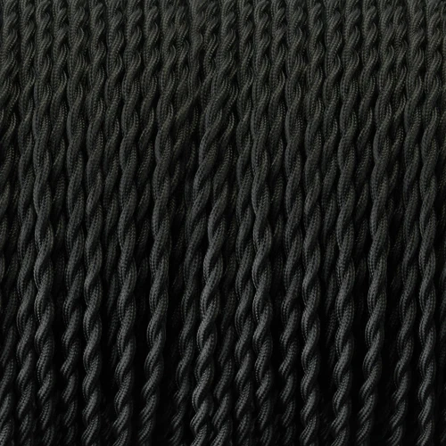 2 Core/3 Core Black Vintage Twist Braided Fabric Cable Lighting Lamp Flex 1M-30M - Picture 2 of 6