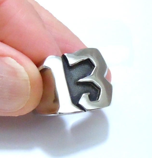 Anello Uomo Street In Acciaio Inox, Numero Romano 13, Scheletro, Stile Biker, Taglie 7-14