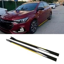 For Chevrolet Impala 86" Side Skirt Extension Rocker Panel Splitter Black Yellow