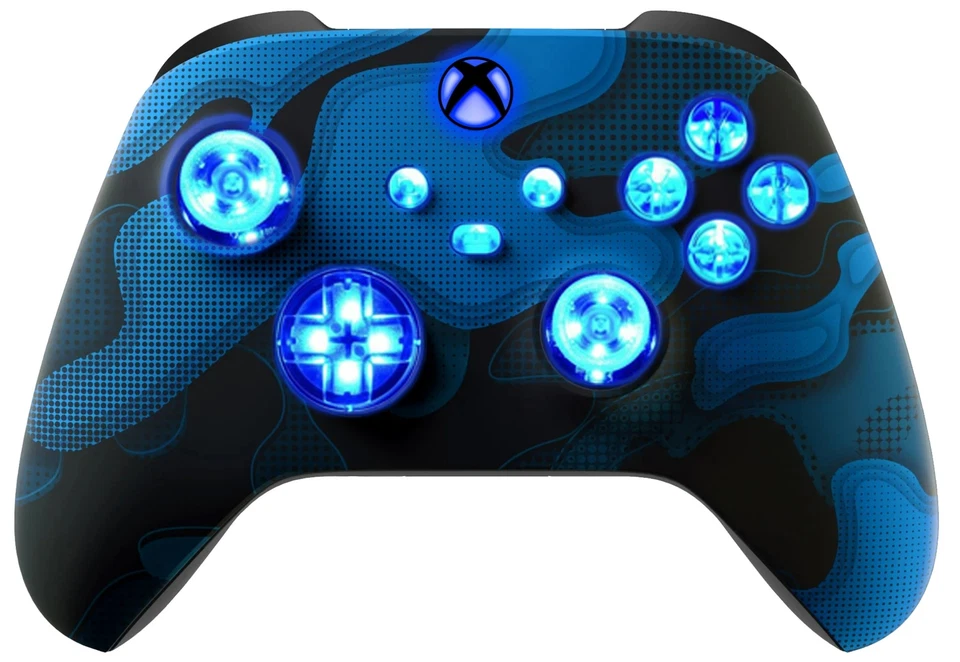 MODS + LEDs Camo Blu Rapid Fire Wireless Modded Controller for Xbox Series X S - Image 2 of 2