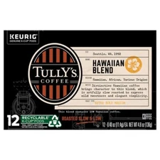 Tully's Hawaiian Blend K-Cup Pods, Medium Roast Coffee, 12 Count