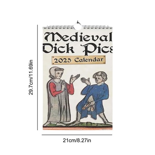 Medieval Pics 2025 Calendar Prank Medieval Wall Calendar Funny Wall Art Calendar - Bild 6 von 12