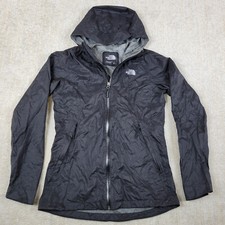 The North Face Windbreaker Jacket Womens S Black Full Zip Hooded Dryvent Gym