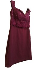 Red Burgundy Silky Satin Mini Dress - Size 7/8  - Short - Teeze Me - Juniors
